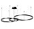 Подвес диммируемый Тор черный w133.5*95(d80+60+40) h150 Led 110w (4000k) с пультом ДУ